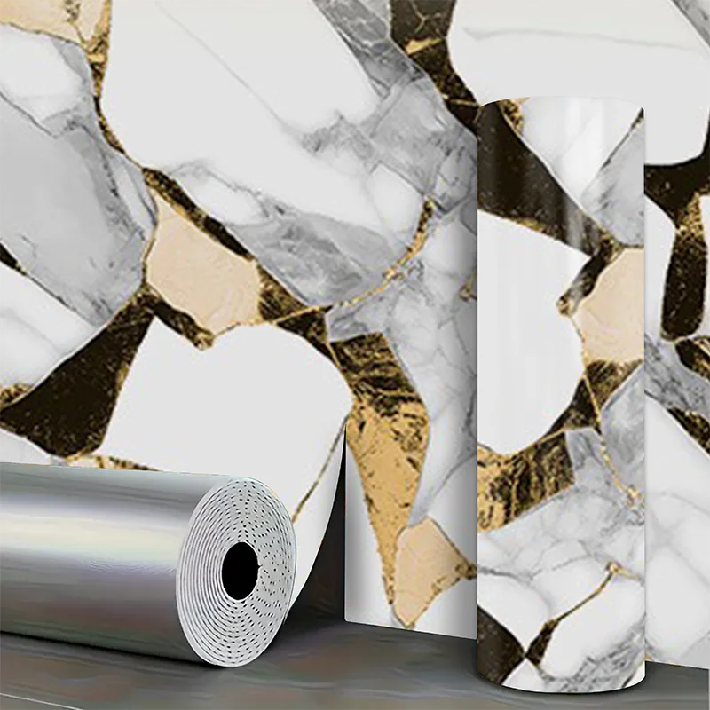 Imitation tile self-adhesive marble waterproof PVC wall stickers for living room kitchen bedroom decoration stickers