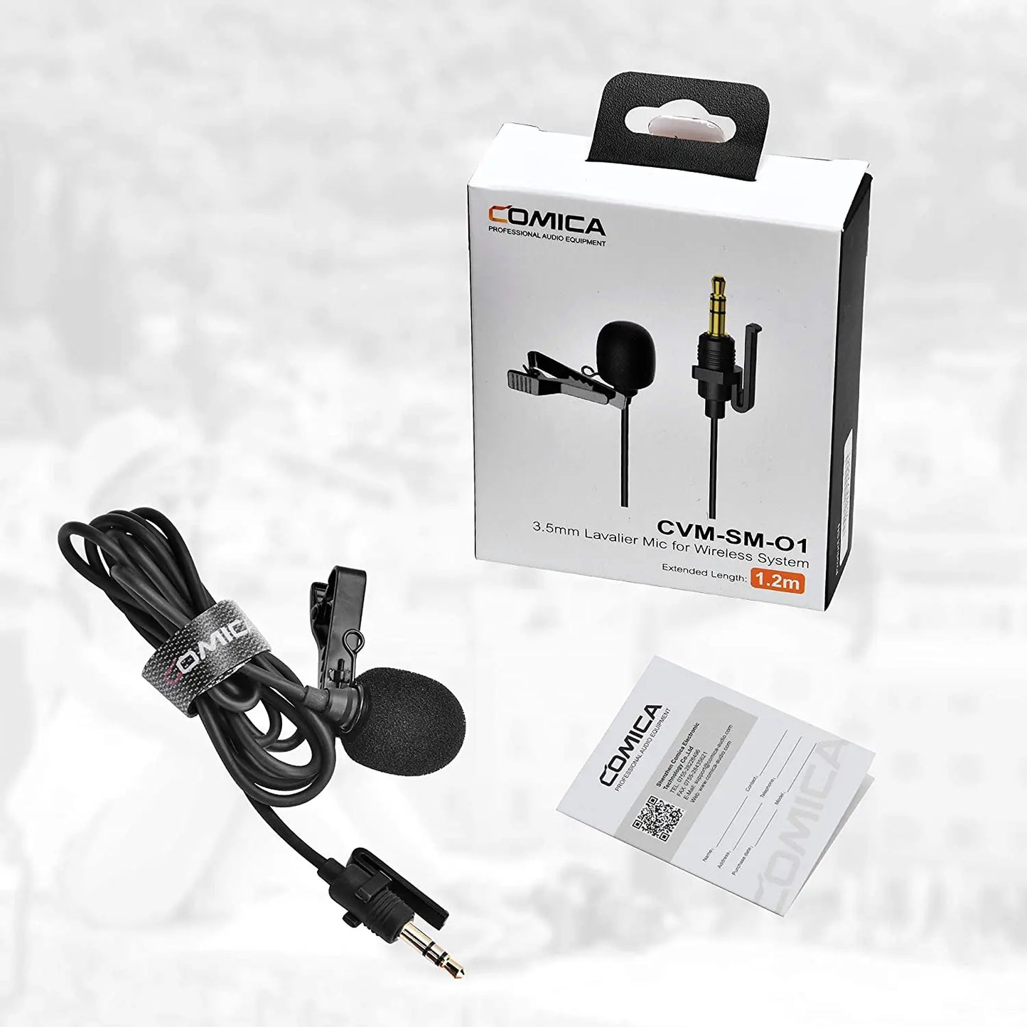 Comica CVM-SM-O1 Lavalier Microphone For Wireless Microphone Omni-directional Wired Lapel Microphone With Locking Buckle