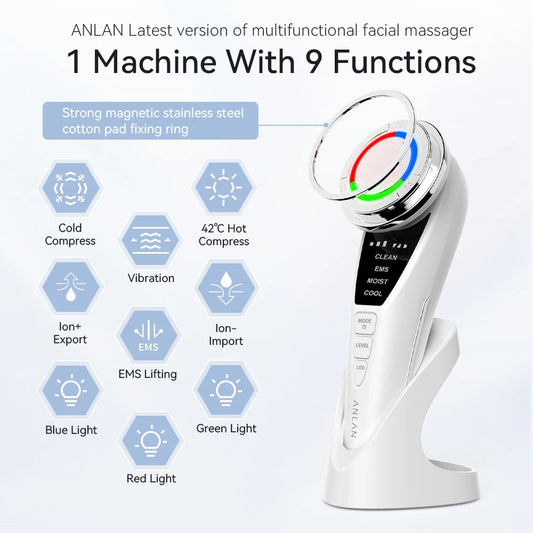 ANLAN EMS Facial Massager Pro Face Lifting Skin Rejuvenation Cold Compress Deep Cleaning Anti-aging Skincare Beauty Device