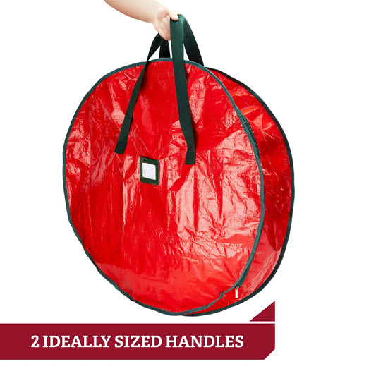 Durable Foldable Christmas Wreath Storage Bags Waterproof Dustproof Round Decoration Storage Bag with Handles Storage Bag