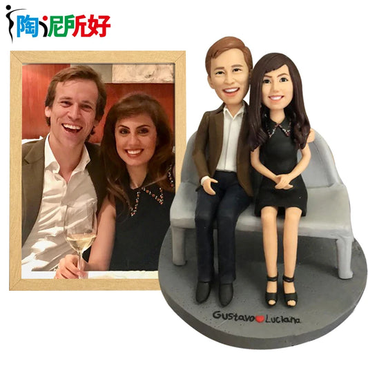 Custom Handmade Bobblehead Sculptures Figurines-Personalized 3d Clay Doll from Your Photo-Wedding Anniversary Gifts for Wife