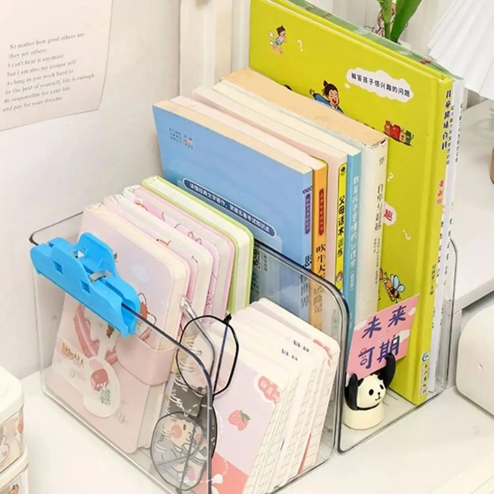 Transparent Book Stand Simple Free Combination U-shaped Book Organizer Acrylic Book Folder Desk Storage Rack Home Office