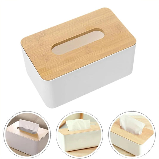 Kitchen Tissue Box Plastic Detachable Rectangle Minimally Designed Paper Box for Household Dining Table Living Room Bathroom TMZ