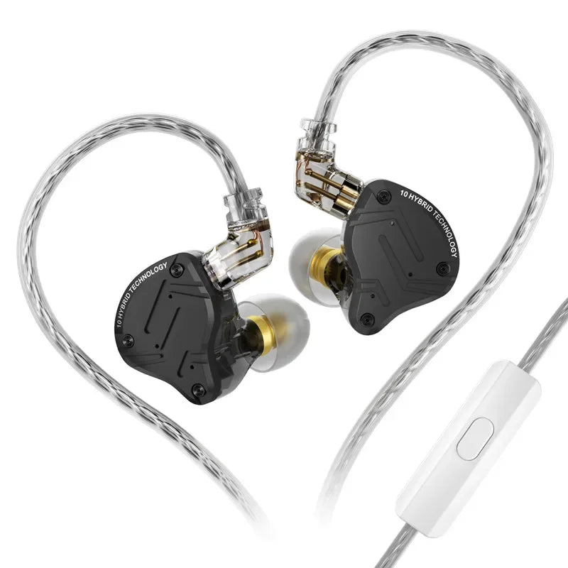 KZ ZS10 PRO X 1DD+4BA Metal Headset Hybrid drivers HIFI Bass Earbuds In-Ear Monitor Noise Cancelling Earphones ZS10PROX