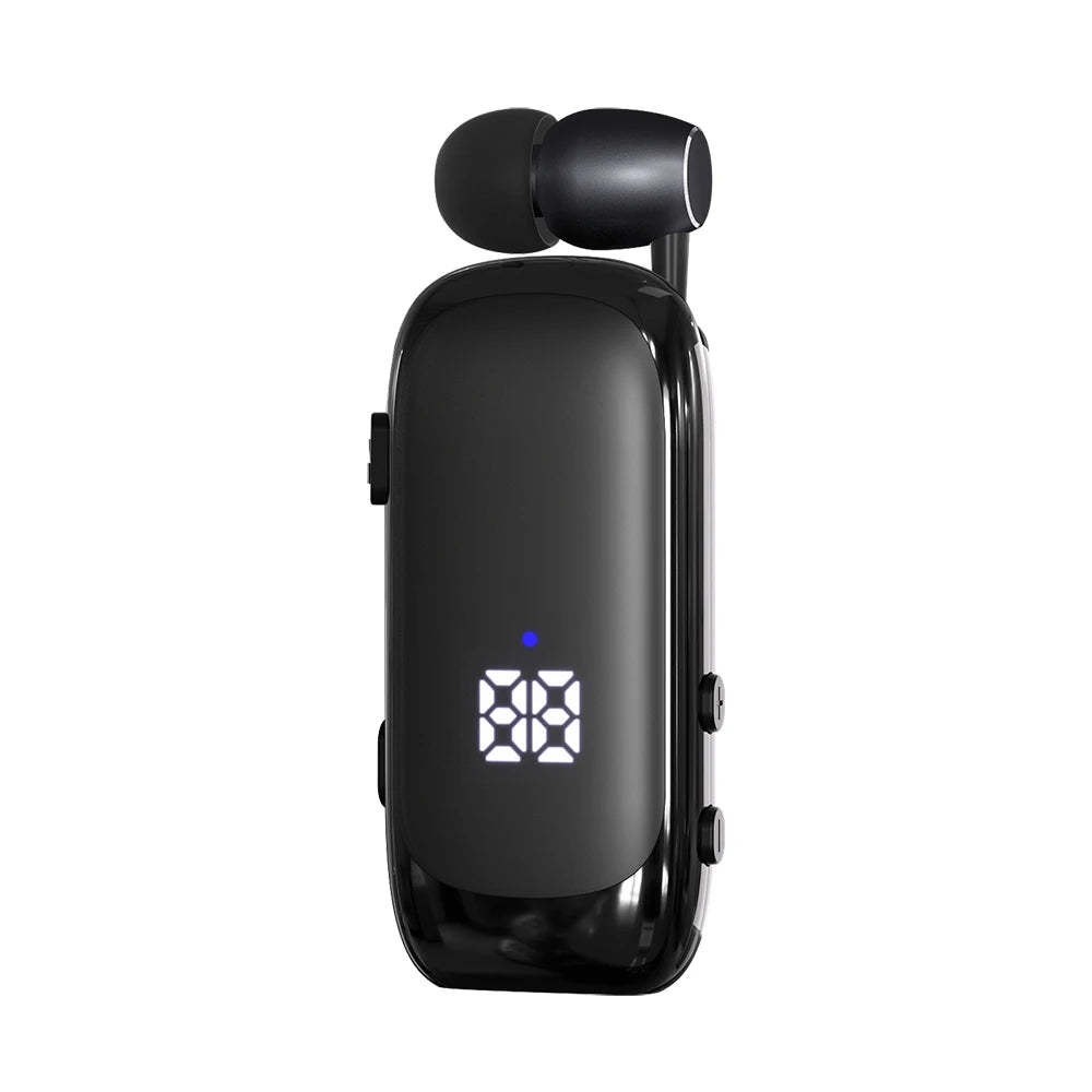 K88 Lavalier Business Bluetooth 5.4 Headphone Talk/Music Time 20 Hours,LED Digital Display,Noice Cancelling Wireless Earphones