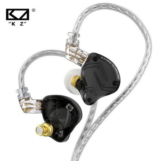 KZ ZS10 PRO X 1DD+4BA Metal Headset Hybrid drivers HIFI Bass Earbuds In-Ear Monitor Noise Cancelling Earphones ZS10PROX