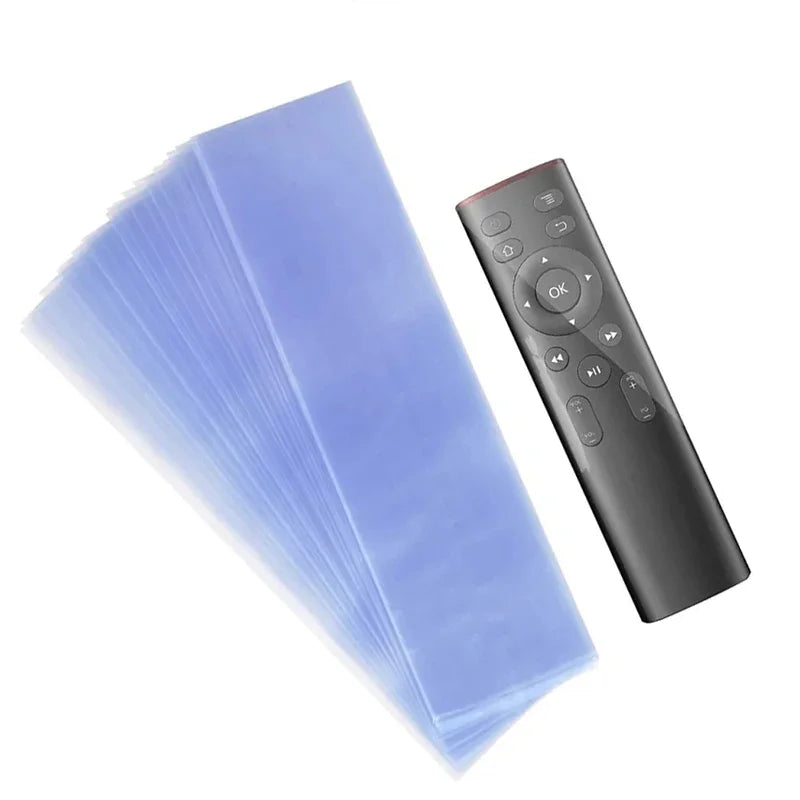 25pcs Shrink Wrap Bags Transparents Cover Smart TV Remote Control Protective Case Dust-proof Waterproof Heat Film