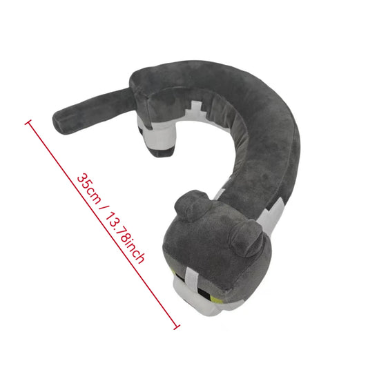 Gray U-shaped plush toy cat doll for children’s gift