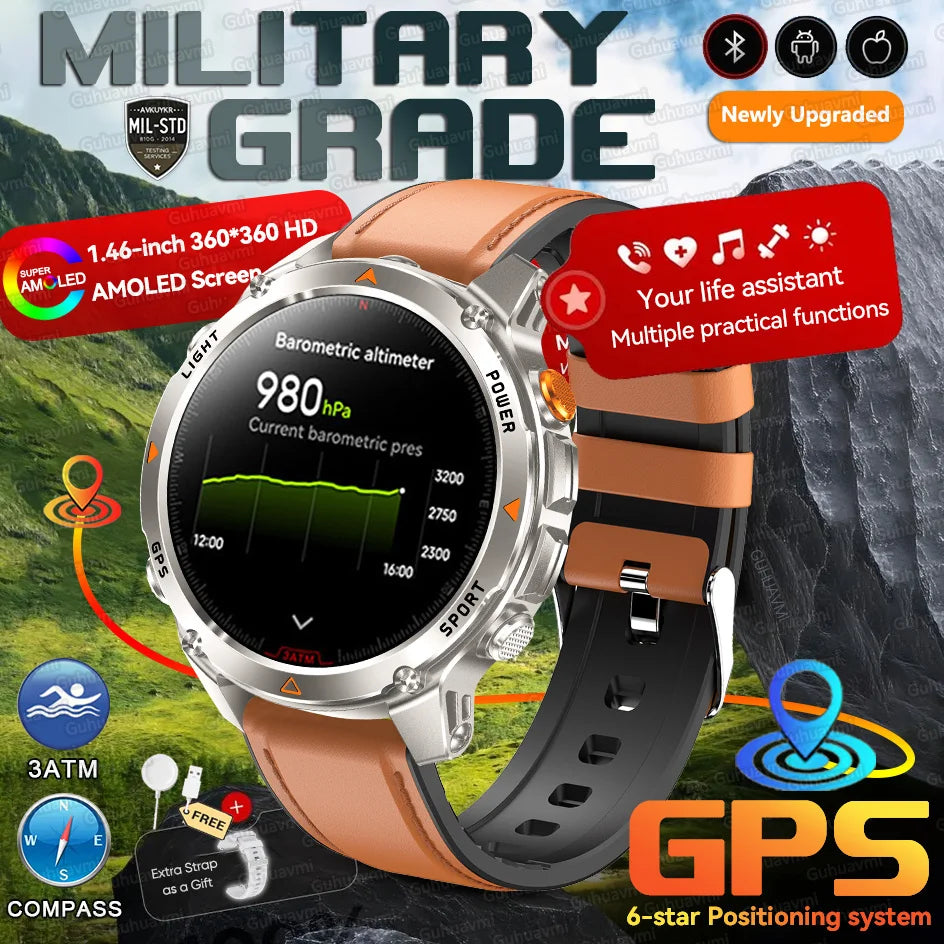 Forerunner 570 GPS Smart Watch 3ATM Waterproof AMOLED Screen MULTI-BAND GNSS Compass Altimeter Flashlight Sports Smartwatch Men