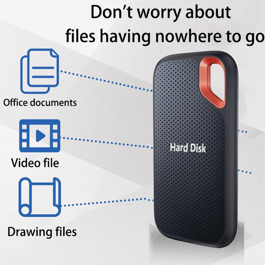 High-speed Portable SSD 1TB External Hard Drive 2TB Mobile Solid State Drive 4TB 16TB Mass External Hard Disk for Laptop/MAC/PC