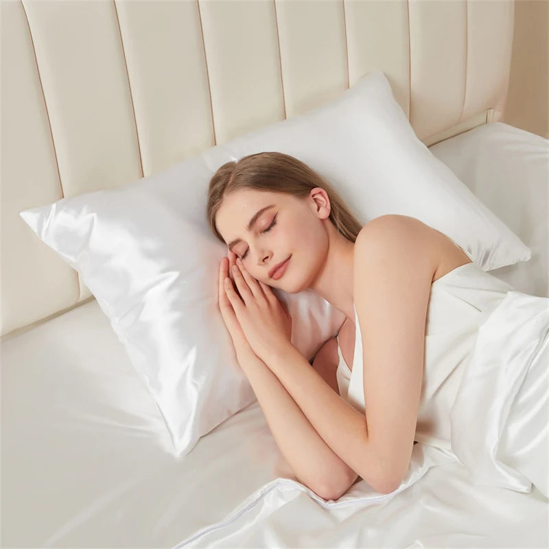 Solid Mulberry Silk Pillow Case Hair Skin Protect Pillowcase Luxury Sleeping Bedding Cushion Pillow Cover Standard Queen Size