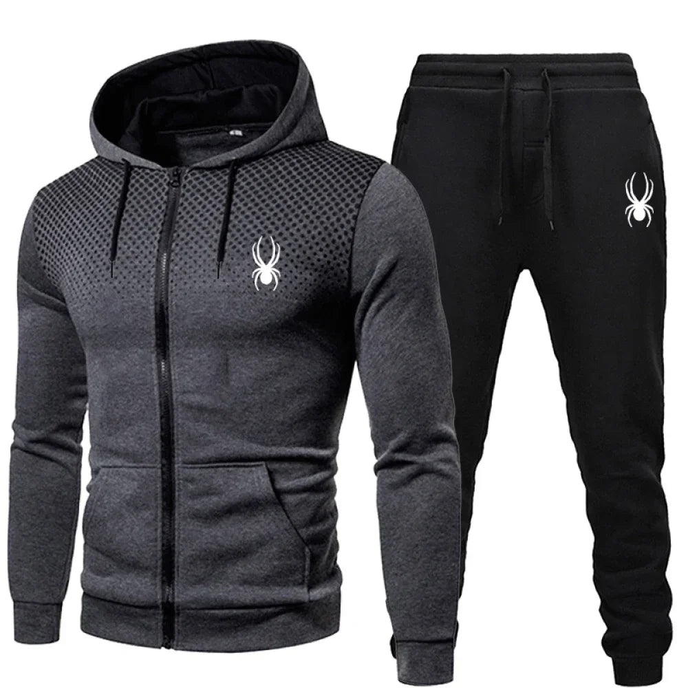 2026 popular two-piece men's sportswear jogging suit sportswear hooded sweatshirt zipper sweatshirt autumn and winter clothing
