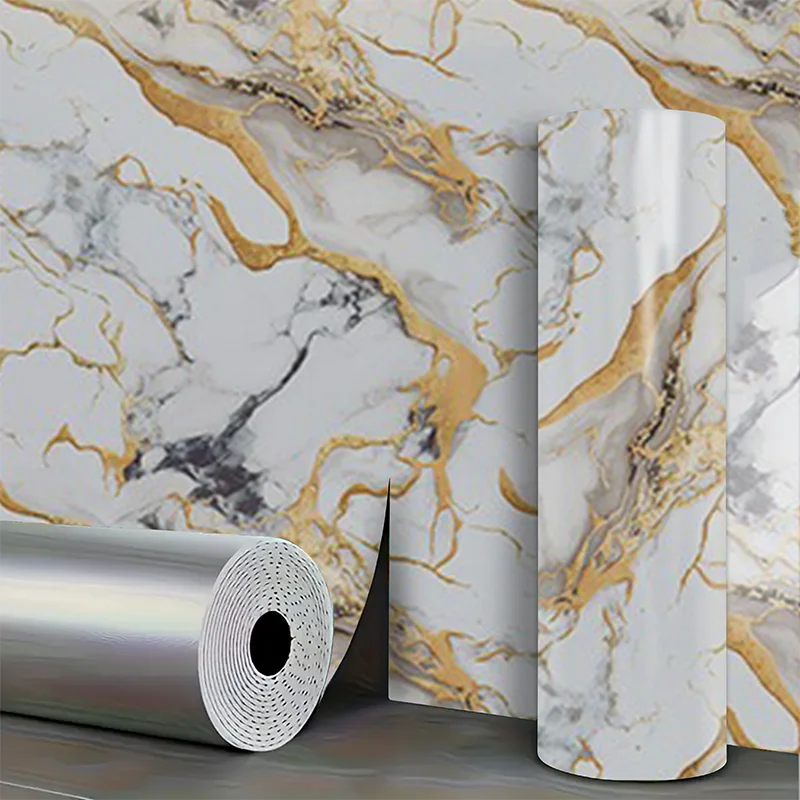 Imitation tile self-adhesive marble waterproof PVC wall stickers for living room kitchen bedroom decoration stickers
