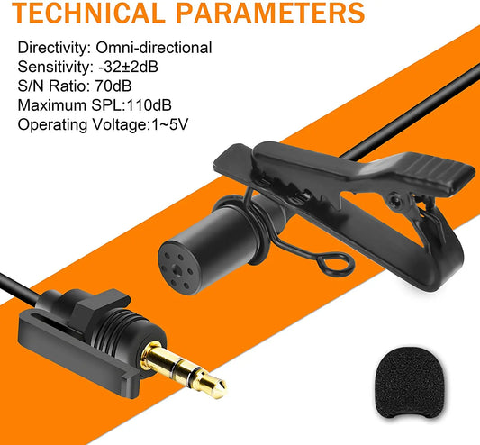 Comica CVM-SM-O1 Lavalier Microphone For Wireless Microphone Omni-directional Wired Lapel Microphone With Locking Buckle