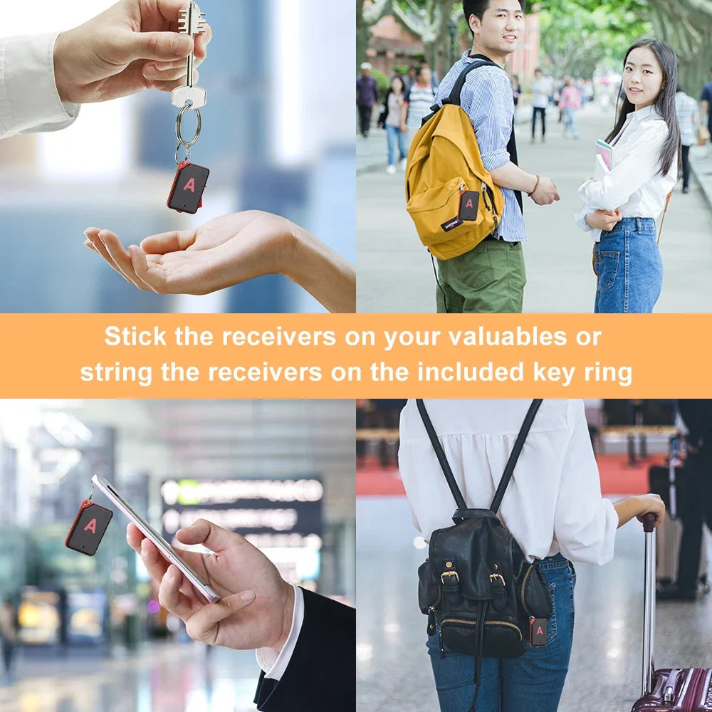 Retekess TH104 Wireless Key Finder RF Key Locator Pet Tracker Wallet Tracker Remote Control 1 RF Transmitter 6 Receiver