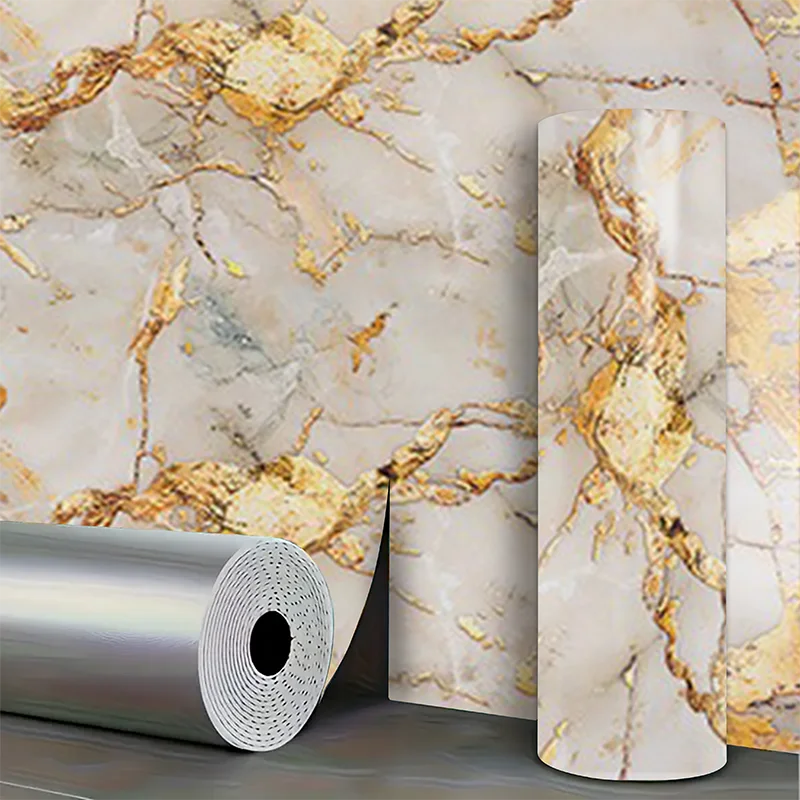 Imitation tile self-adhesive marble waterproof PVC wall stickers for living room kitchen bedroom decoration stickers
