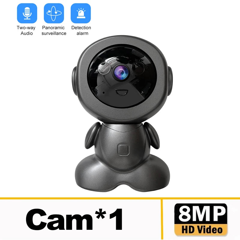 8MP Wifi Surveillance Robot Camera PTZ Security Baby Monitor Two Way Audio Color Night Vision AI Smart Tracking Home IP Cameras