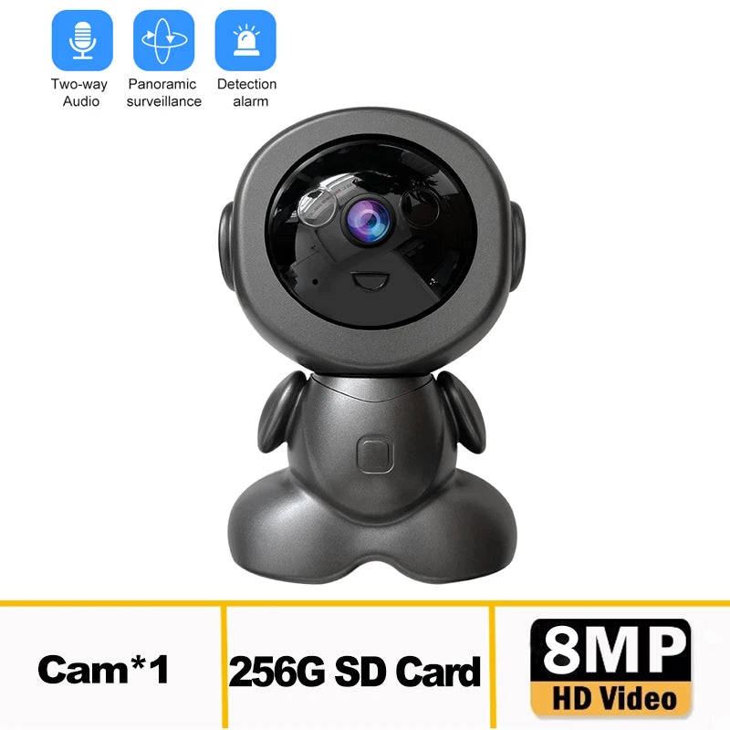 8MP Wifi Surveillance Robot Camera PTZ Security Baby Monitor Two Way Audio Color Night Vision AI Smart Tracking Home IP Cameras