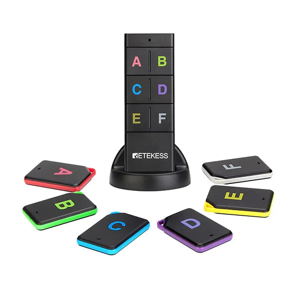 Retekess TH104 Wireless Key Finder RF Key Locator Pet Tracker Wallet Tracker Remote Control 1 RF Transmitter 6 Receiver