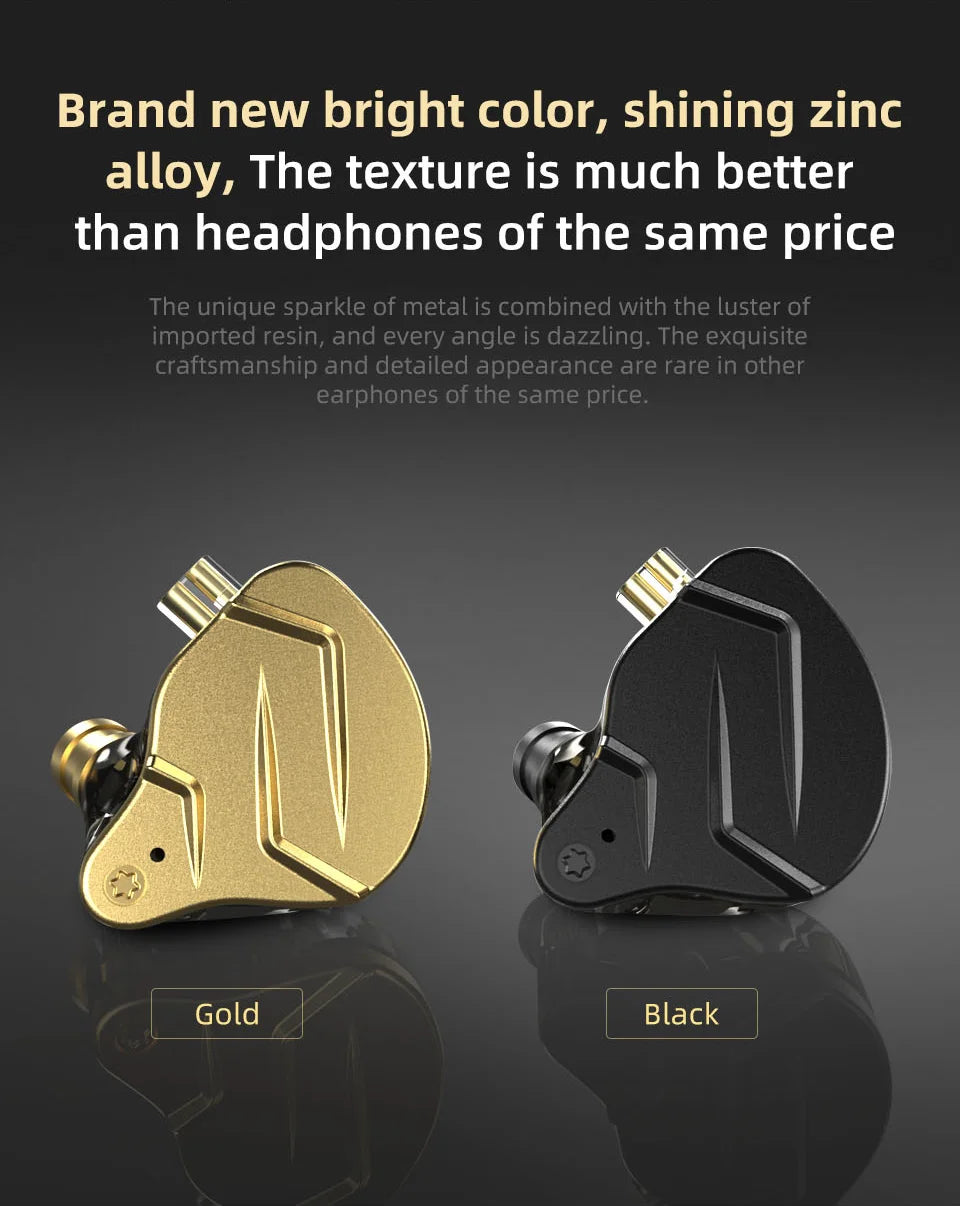 KZ ZSN Pro X Metal Bass Earphones 1BA+1DD Hybrid Technology HIFI In Ear Monitor Earphone Earbuds Sport Noise Cancelling Headset