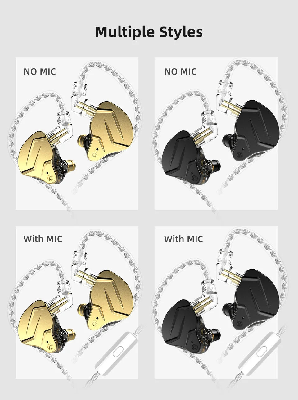 KZ ZSN Pro X Metal Bass Earphones 1BA+1DD Hybrid Technology HIFI In Ear Monitor Earphone Earbuds Sport Noise Cancelling Headset