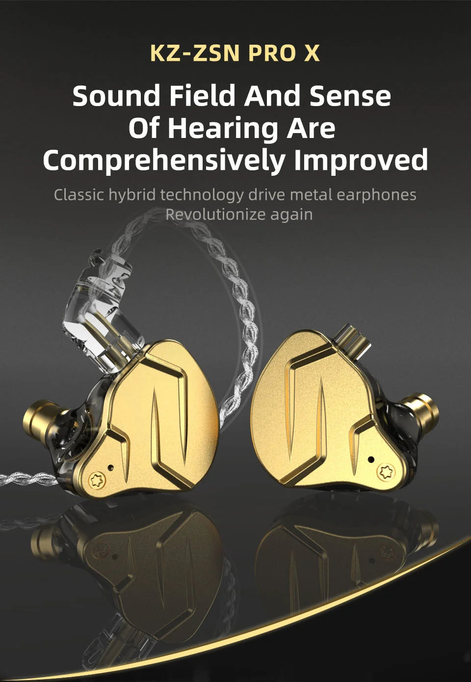 KZ ZSN Pro X Metal Bass Earphones 1BA+1DD Hybrid Technology HIFI In Ear Monitor Earphone Earbuds Sport Noise Cancelling Headset