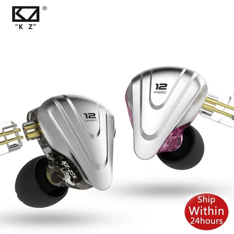 KZ ZSN Pro X Metal Bass Earphones 1BA+1DD Hybrid Technology HIFI In Ear Monitor Earphone Earbuds Sport Noise Cancelling Headset