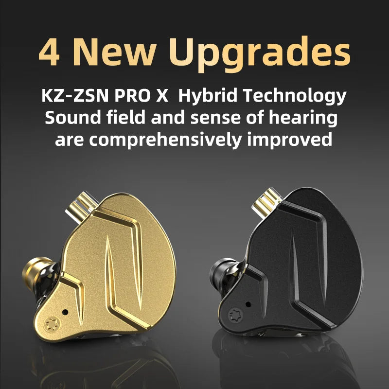 KZ ZSN Pro X Metal Bass Earphones 1BA+1DD Hybrid Technology HIFI In Ear Monitor Earphone Earbuds Sport Noise Cancelling Headset