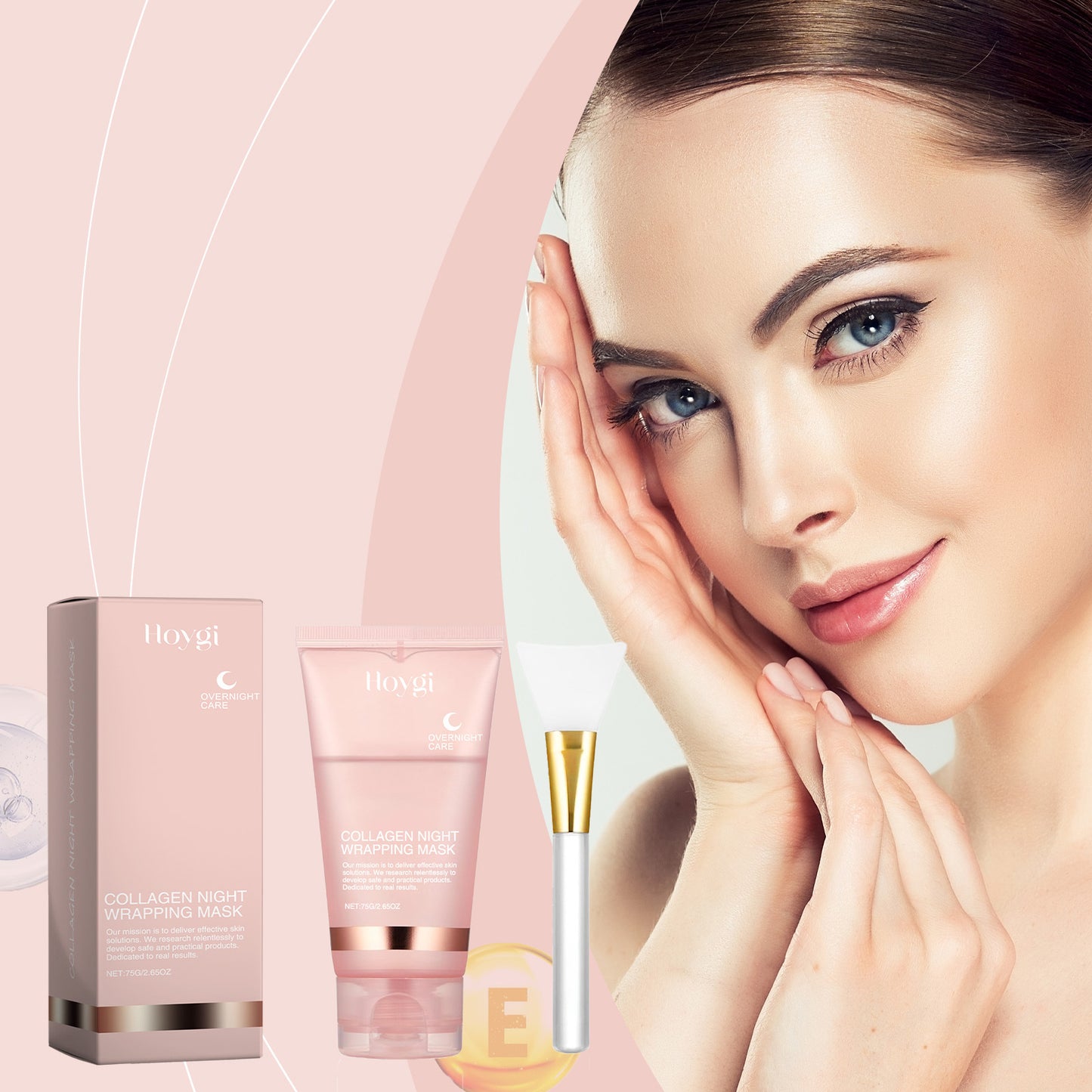 Collagen Overnight Wrapping Peel Off Facial Mask Set Korean Collagen Night Wrapping Mask Deeply Hydrates Night Care Mask Cream