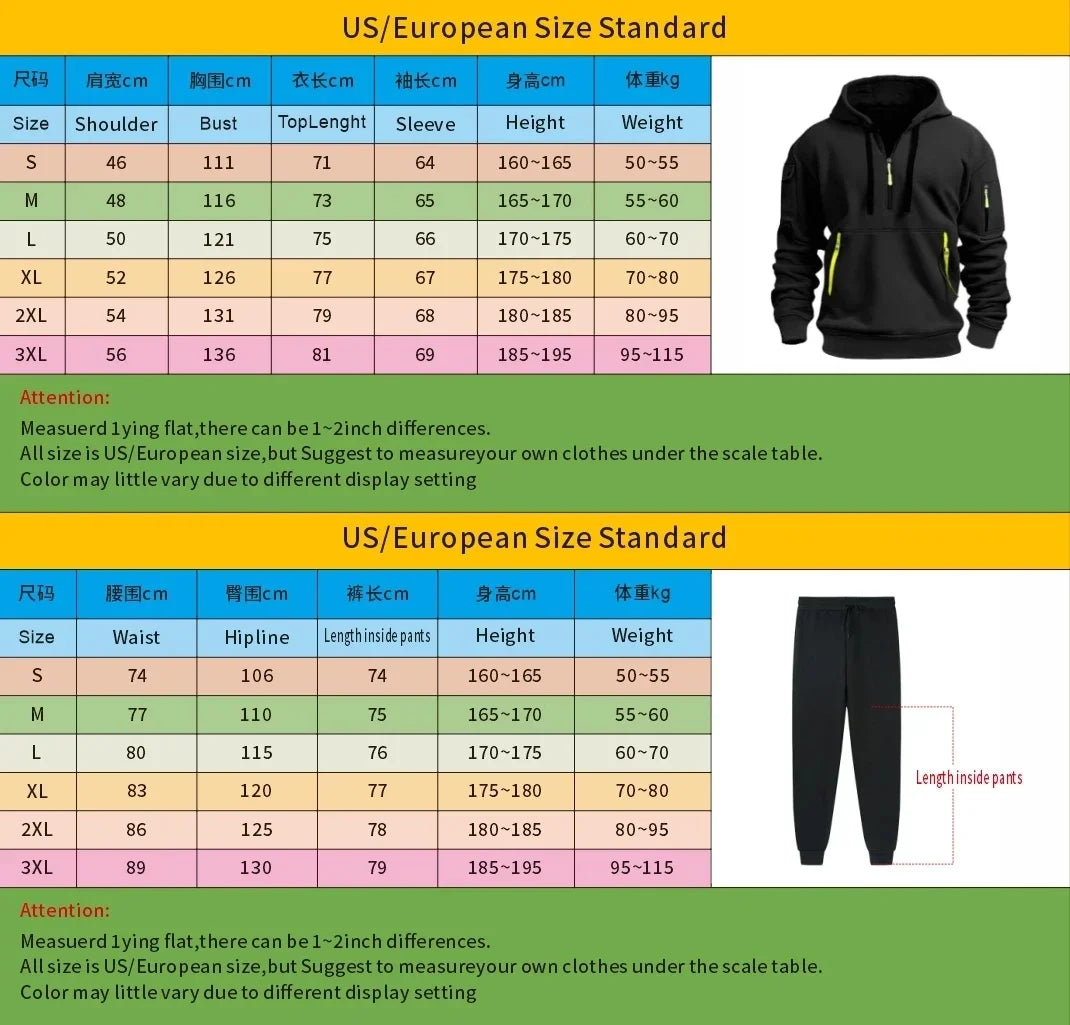 A stylish, casual and fitness two-piece set for men's autumn and winter 2025: zipper hoodie, long-sleeved pullovers and jogging