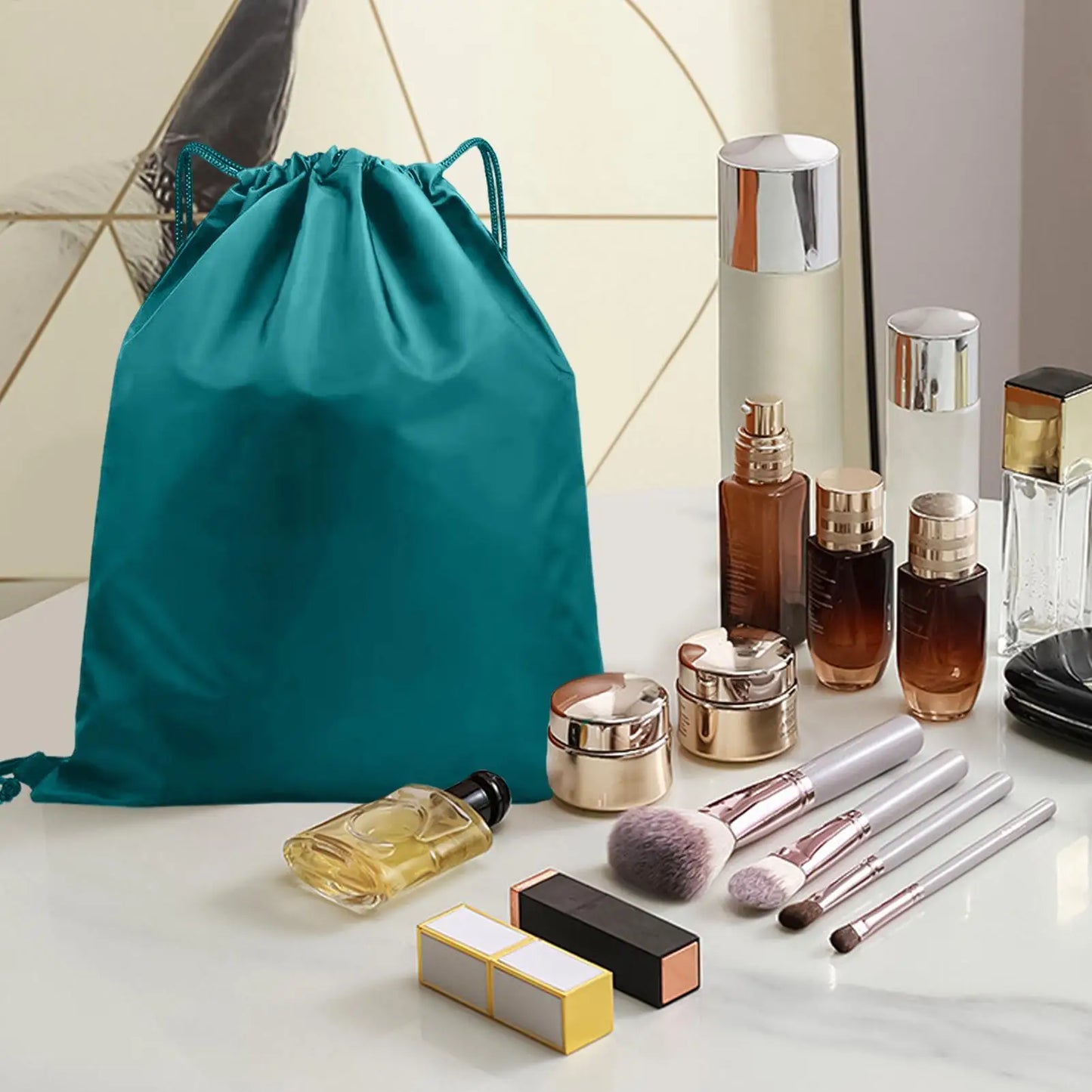 2 Pack Waterproof Drawstring Bags 30x20cm Reusable PE Pouch for Shoes Wet Clothes Outdoor Gym Swimming Travel Sports Storage Bag