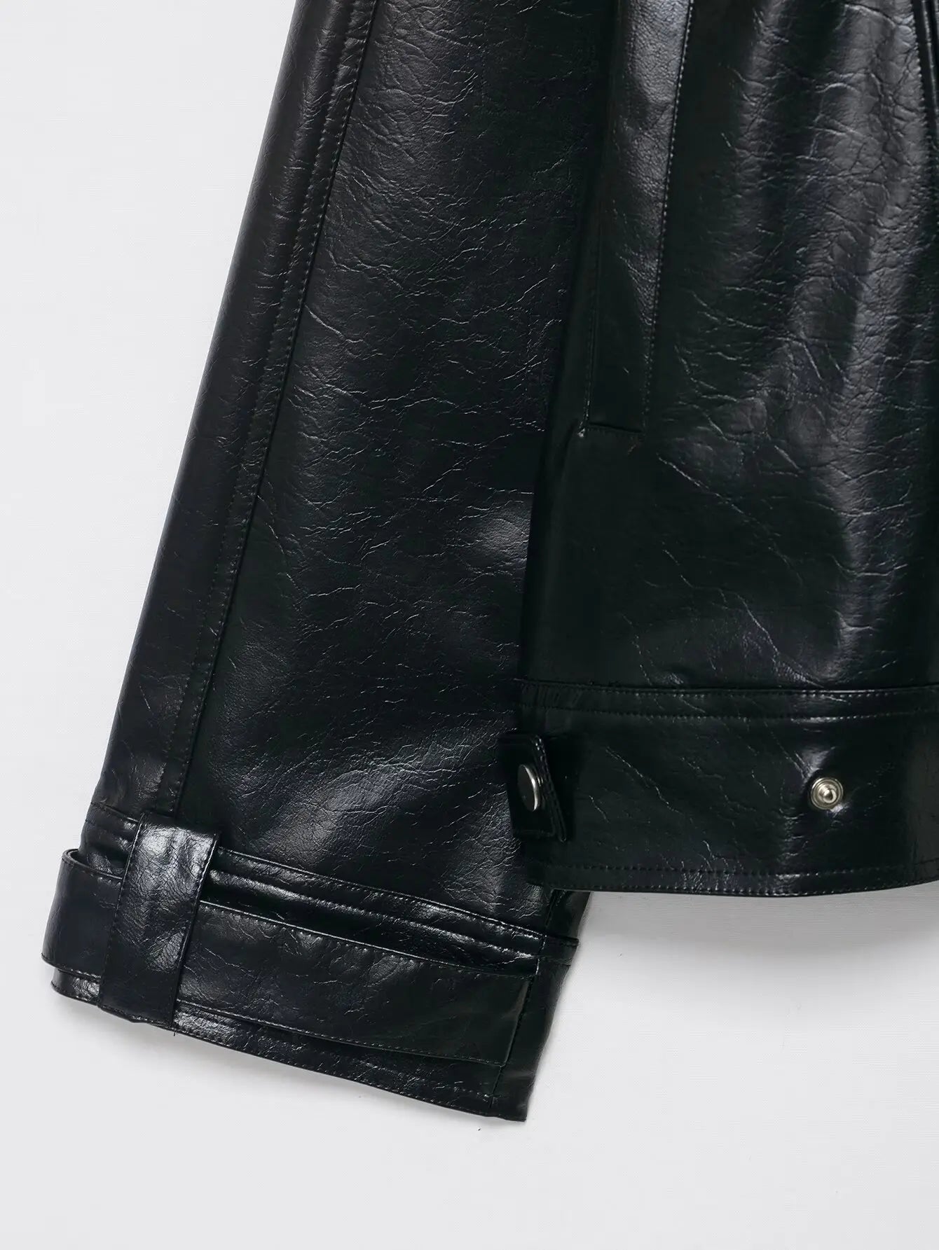 EDSA Women PU Leather Bomber Jacket Motorcycle Coat Black Spliced Zipper Fly Pu Leather Coat For Female New Street Style