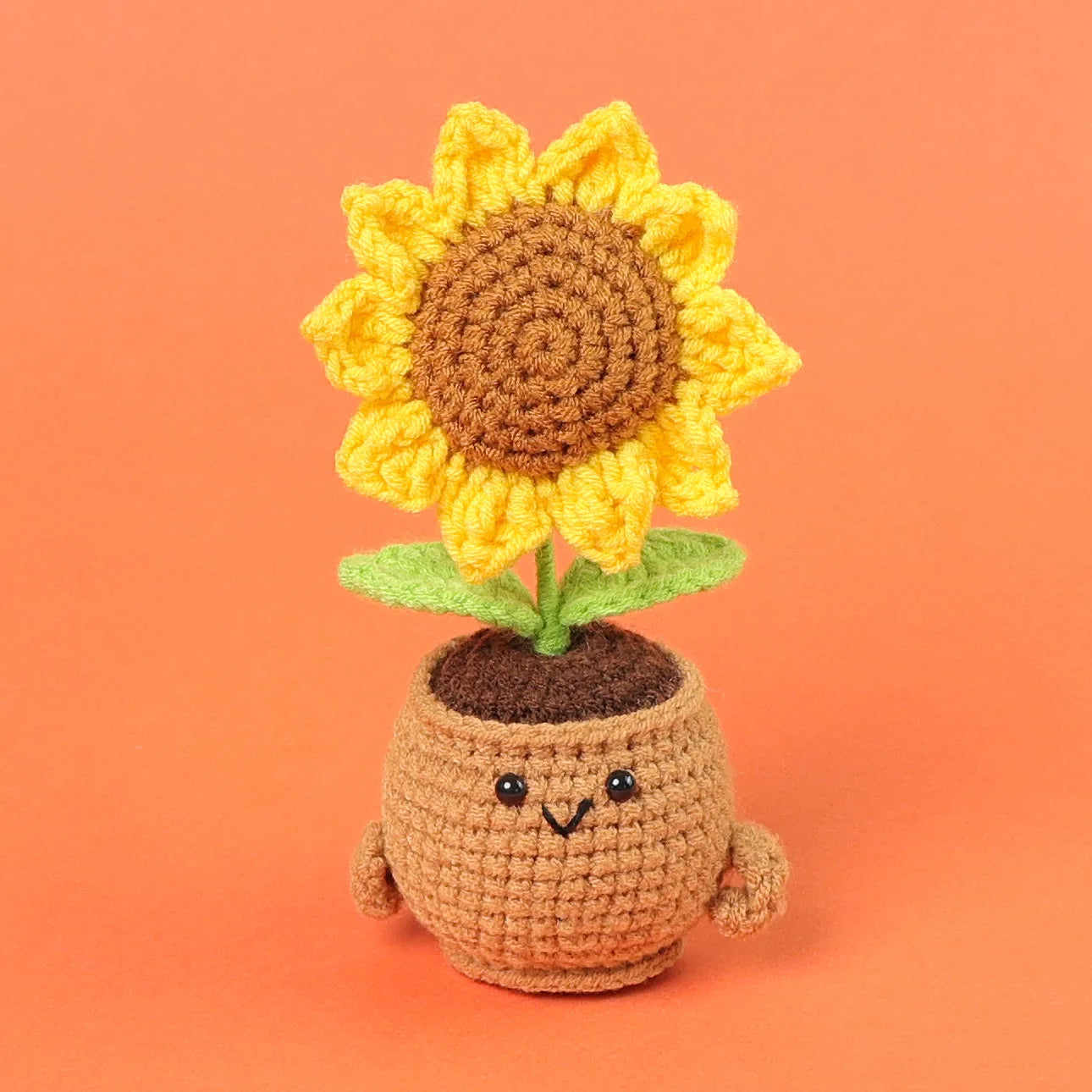 New Crochet SunFlowers Cute Knitting Flowers Potted Graduation Gift Handwoven Plant Car Table Home Decor Items