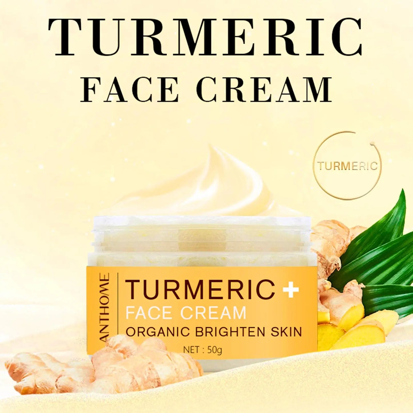 5 Piece Set Turmeric Facial Care Acne Cleansing Cream,Anti-Aging Serum,Dark Spot Moisturizer Fade Spots for Radiant Skin Care