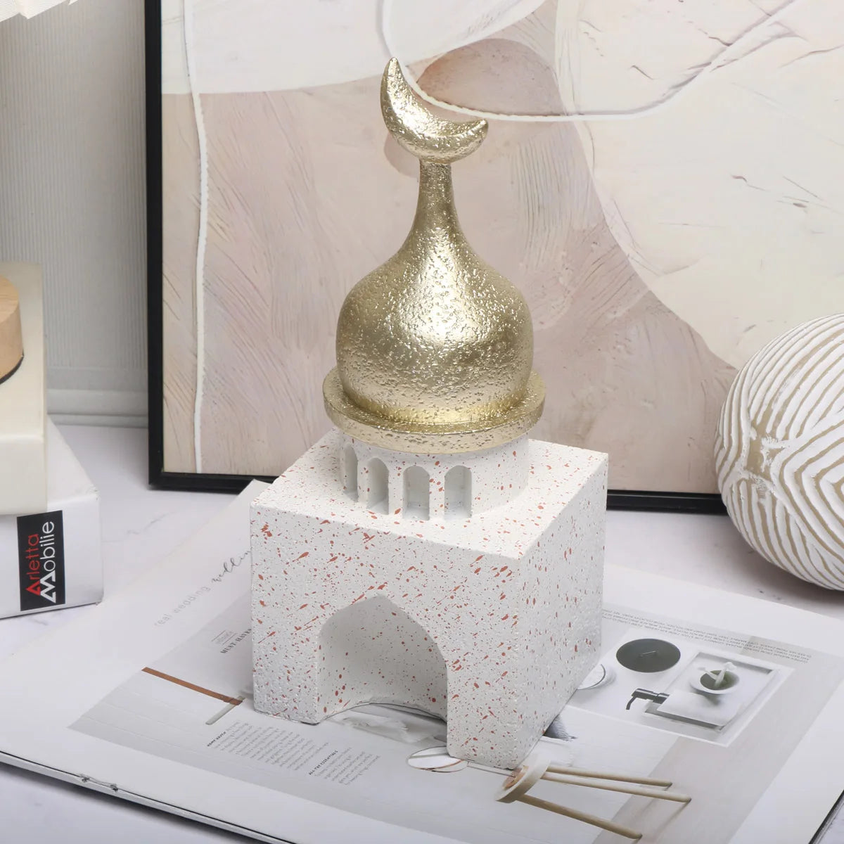 1pc Middle Eastern Style Resin Statue Decor, Indoor Ornament for Living Room, Multi-Room Compatible, No Power Required