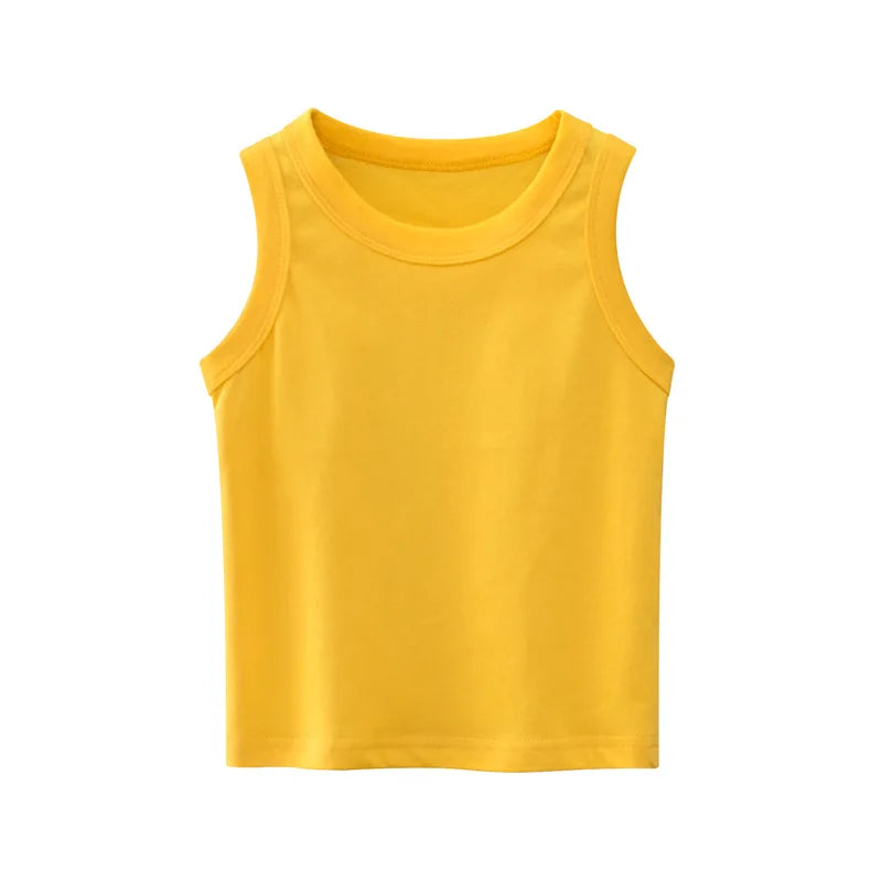 Boys Round Neck Cotton Tank Top Casual Comfortable Breathable For Summer Kids Clothes Baby Vest