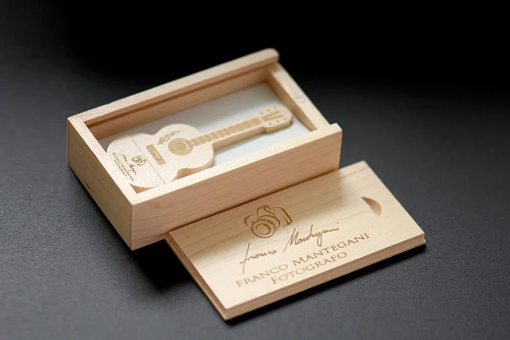 JASTER USB 3.0 Flash Drives Wooden Guitar 128GB Free Custom Logo Pen Drive 64GB with Box Memory Stick Music Business Gift U disk