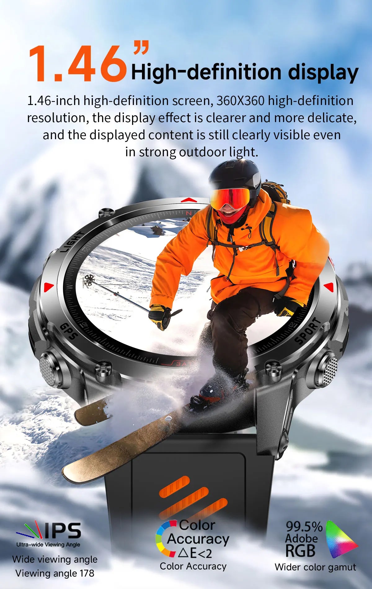 Forerunner 570 GPS Smart Watch 3ATM Waterproof  AMOLED Screen MULTI-BAND GNSS Compass Altimeter Flashlight Sports Smartwatch Men