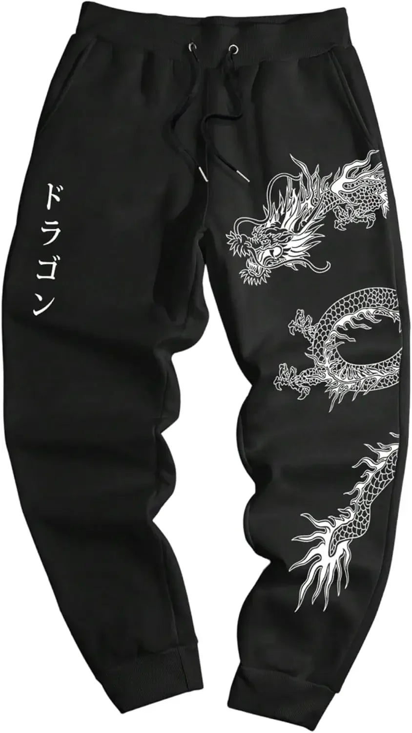 Spring and Summer Daily Commuter Sweatpants Running Sports Pants New Men's Fashionable Dragon Print Loose Trousers S-3XL