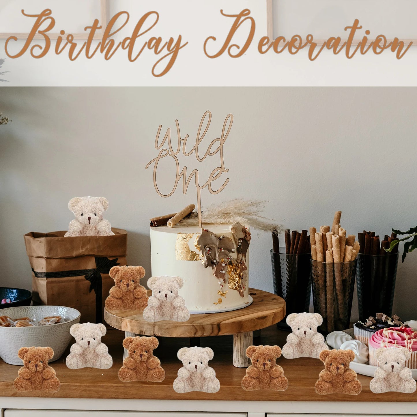 12-48Pcs Mini Plush Bears 4 Inch Small Bear Stuffed Animal Toys Tiny Fuzzy Bear Soft Bear Stuffed Doll for Birthday Party Favors