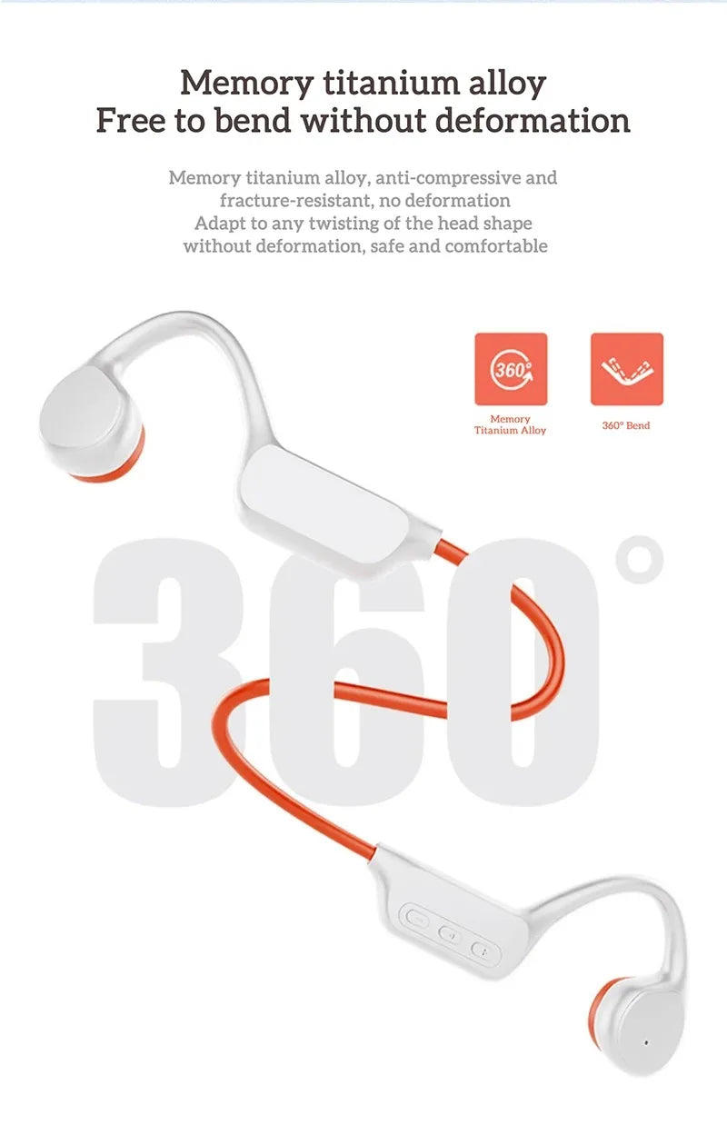 IPX8 Waterproof Swimming Diving Bone Conduction Headphone Bluetooth 5.3 Bass Wireless Headset MP3 (32G) Player fitness Earphone