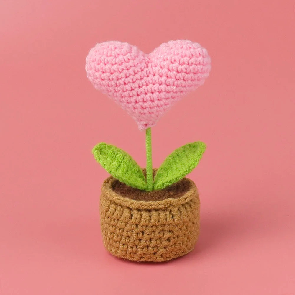New Crochet SunFlowers Cute Knitting Flowers Potted Graduation Gift Handwoven Plant Car Table Home Decor Items