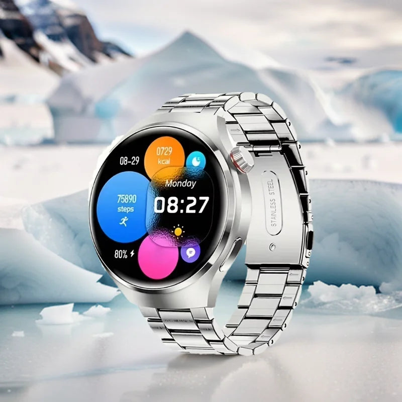 LAXASFIT 2026 New Smart Watch for Men Full Touchscreen Bluetooth Call Sports Fitness Smart Wristwatch Holiday Gift