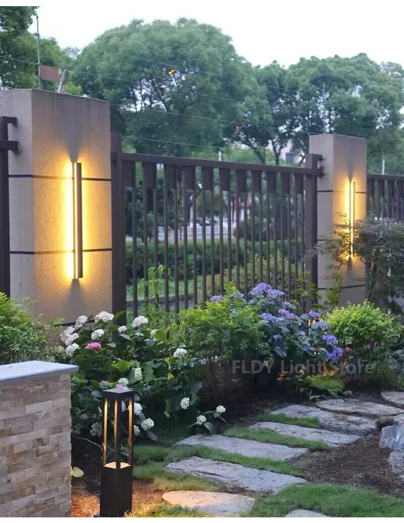 Wall Lamps Line Minimalist  Light Long Strip  Outdoor Waterproof Garden Decoration Villa Background Wall Garden Lights