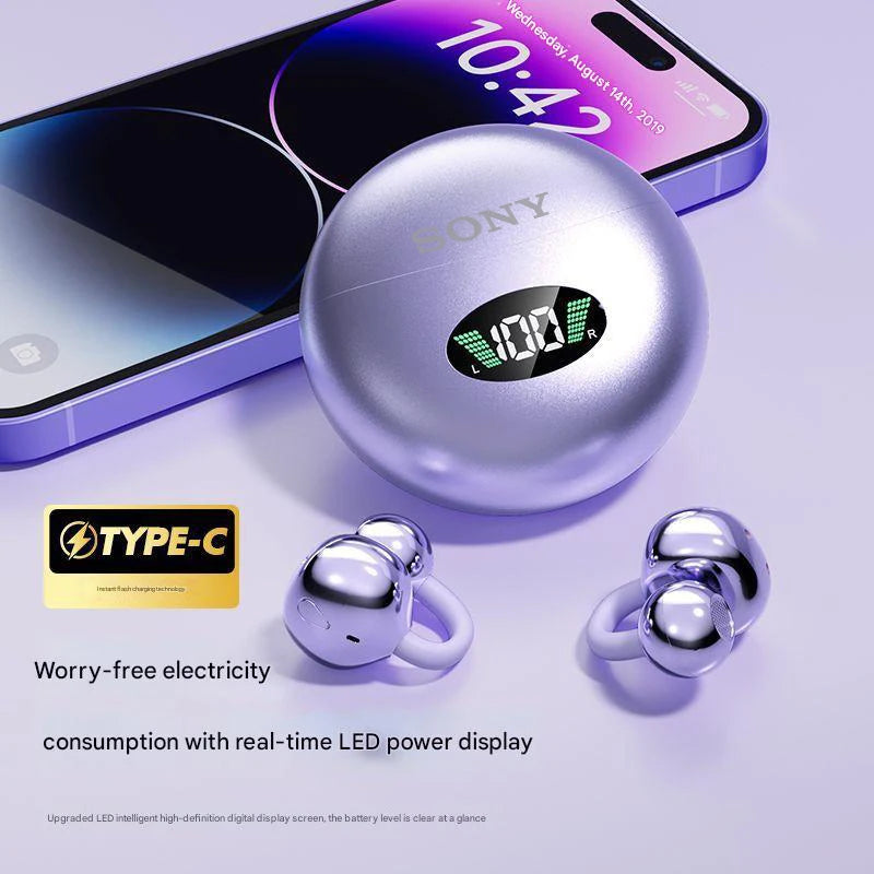 Original Sony Q88 Wireless Earphones Bone Conduction Headset Bluetooth 5.4 Earbuds Clip on Ear Comfortable with Digital Display