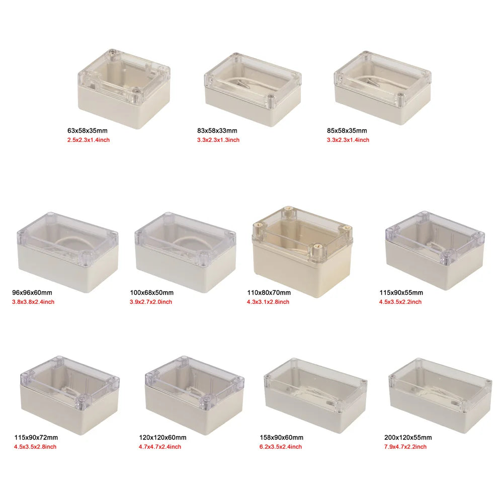 White Waterproof Enclosure Plastic Junction Box Electronic Transparent Cover Instrument Housing Case Electrical Project Boxes