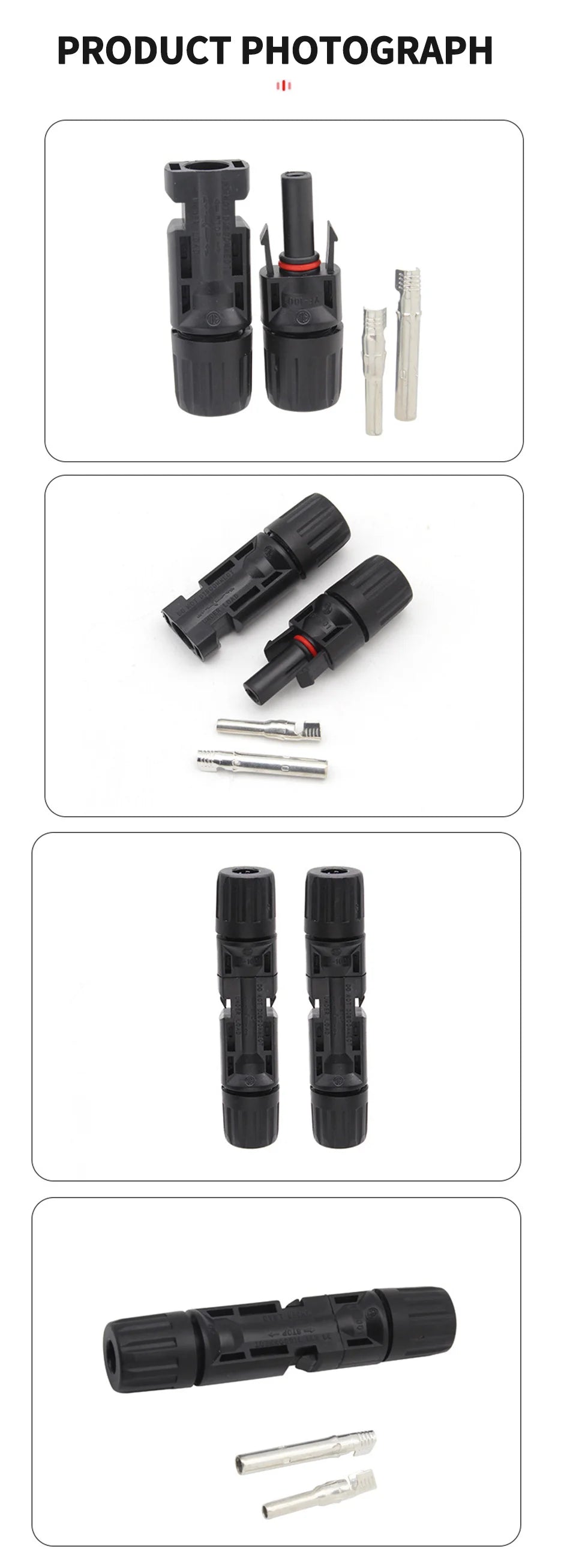 10/20/40/100/200/400Pcs Photovoltaic Solar Connector kit 1000V 30A connectors for solar panels PV/MC 2.5/4/6mm²