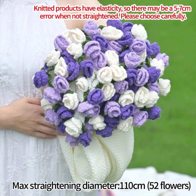 Rose Bouquet Blanket Hand Made Bouquet Nap Blankets Sofa Cover Finished Bouquet Blanket Couple Gift Home Supplies Manta de rosas