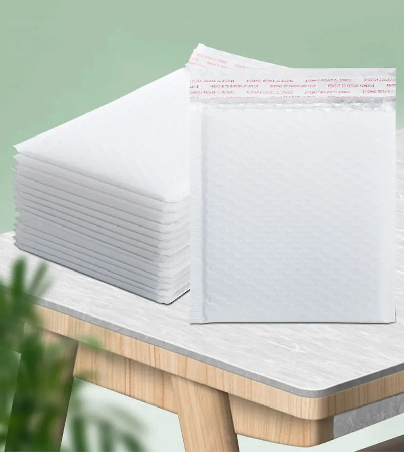 50pcs Film Waterproof Bubble Bag Packaging Express Bag White Foam Self Seal Packing Bag Shipping Bag Thickened Envelope Bags