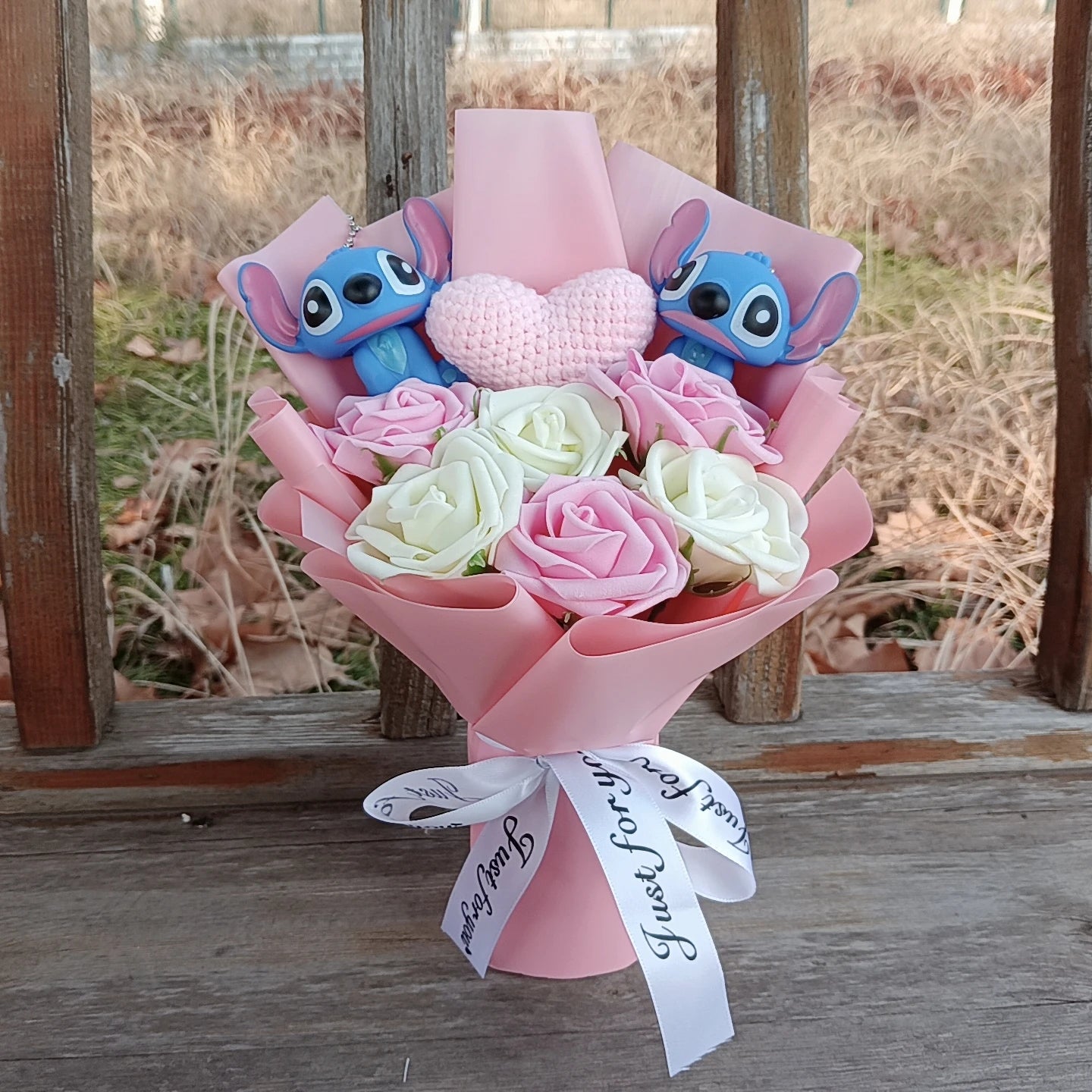 Lilo & Stitch Bouquet Major Holiday Gift PVC Rose Sunflower Anime Stuffed Doll Birthday Girl Valentine'S Christmas Day Girl Gift